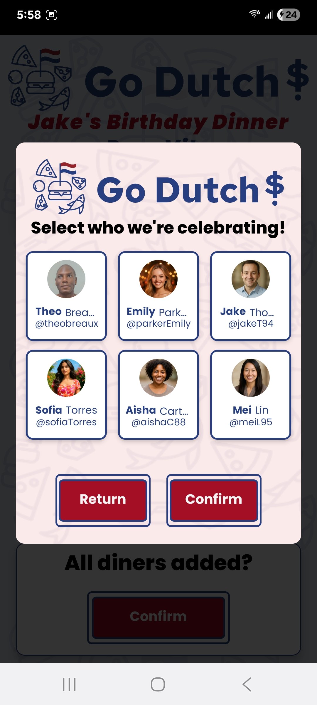 Go Dutch - who's celebrating screen